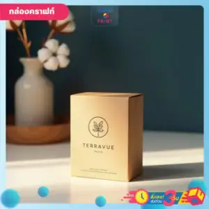 รับผลิตกล่องคราฟท์ สีน้ำตาล ออกแบบเรียบง่าย พร้อมพิมพ์โลโก้และรายละเอียดต่างๆ อยู่ในห้องนั่งเล่น