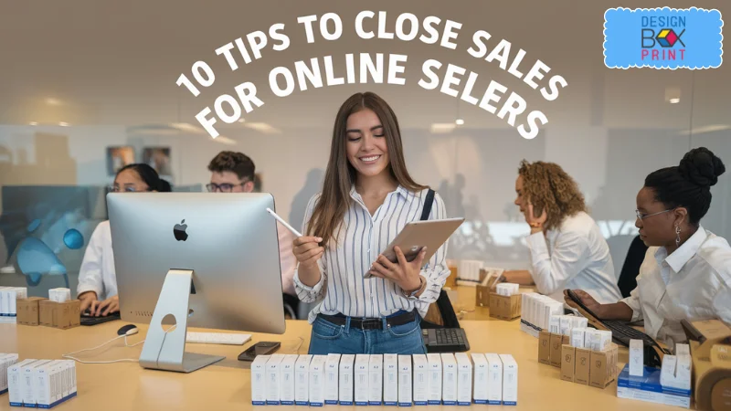 หญิงสาวกำลังถือไอแพดและปากกา พร้อมกล่องสินค้าเรียงรายบนโต๊ะ 10 Tips to Close Sales for Online Sellers 10 วิธีปิดการขายแบบปังๆ ที่แม่ค้าออนไลน์ควรรู้